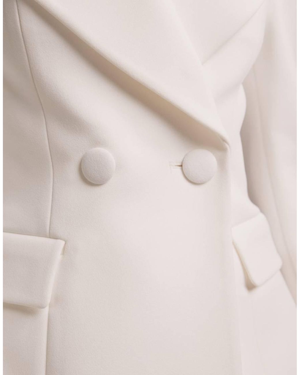 Wanderdoll Natural Charlotte Bridal Oversized Lapel Cinch Waist Blazer Co-ord