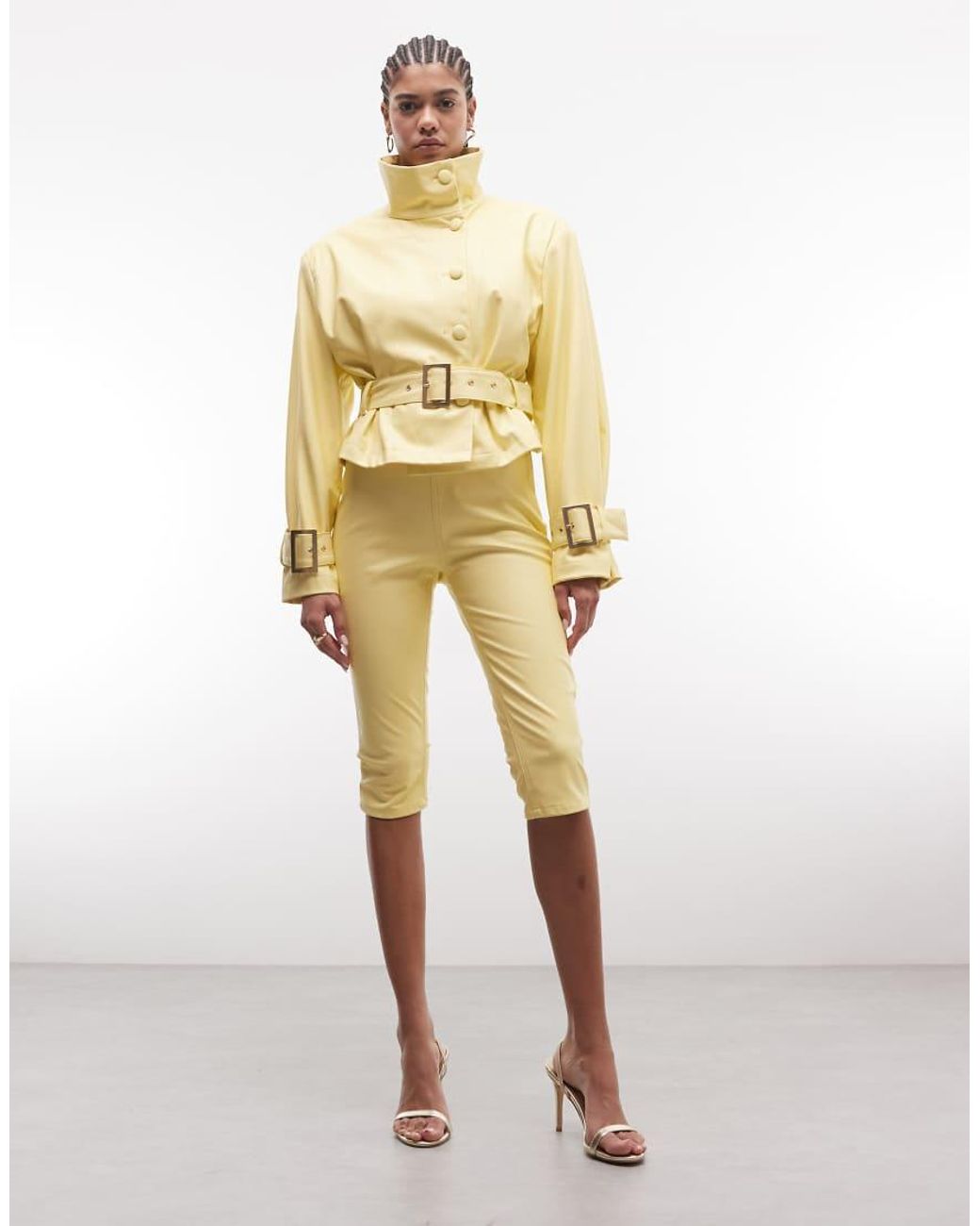 AFRM Natural Calla High Rise Fitted Capri Co-Ord