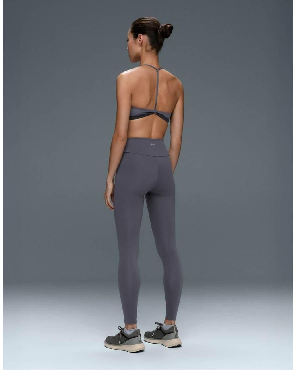 Oysho Gray Medium Support Sports Bra With Thin Strap