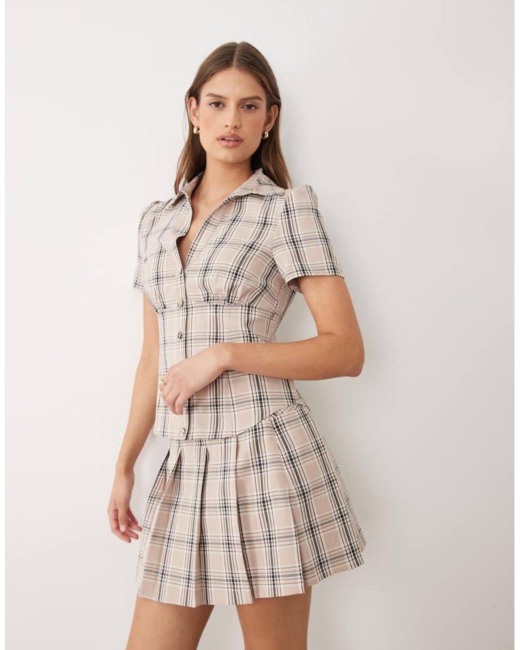 Miss Selfridge Natural Tailored Mini Skirt Co-Ord
