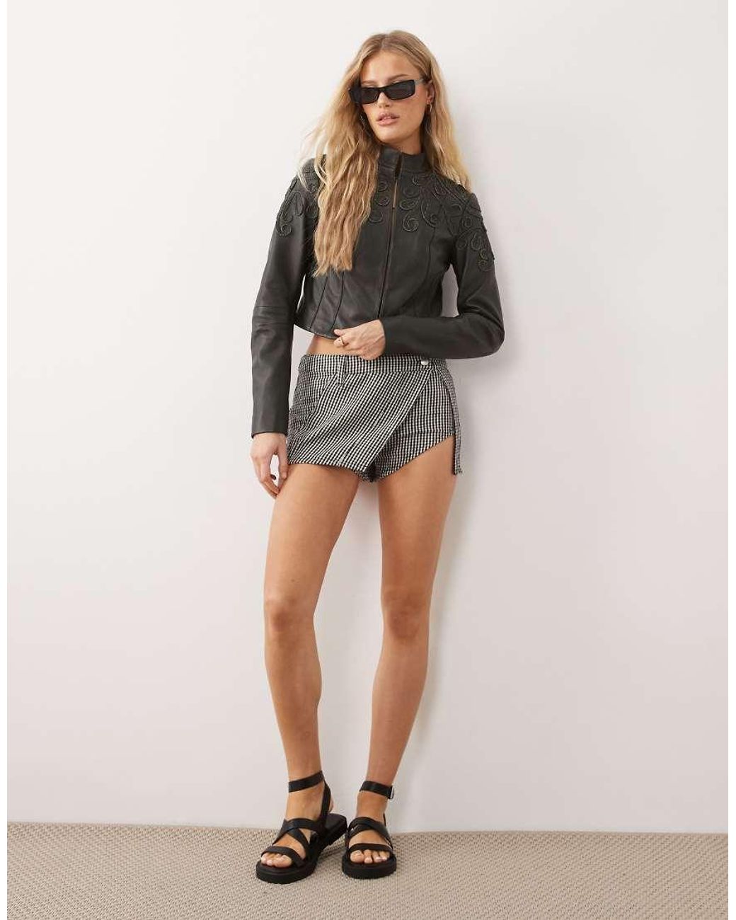 Urbancode Gray Structured Jacket With Embroidery Detailing