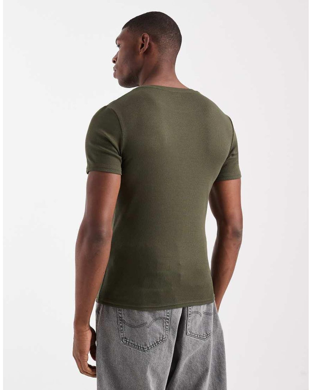 ASOS Green Essentials Muscle Fit T-Shirt for men