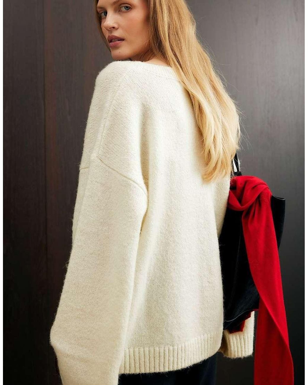 NA-KD Black Knitted V-Neck Wool Blend Sweater