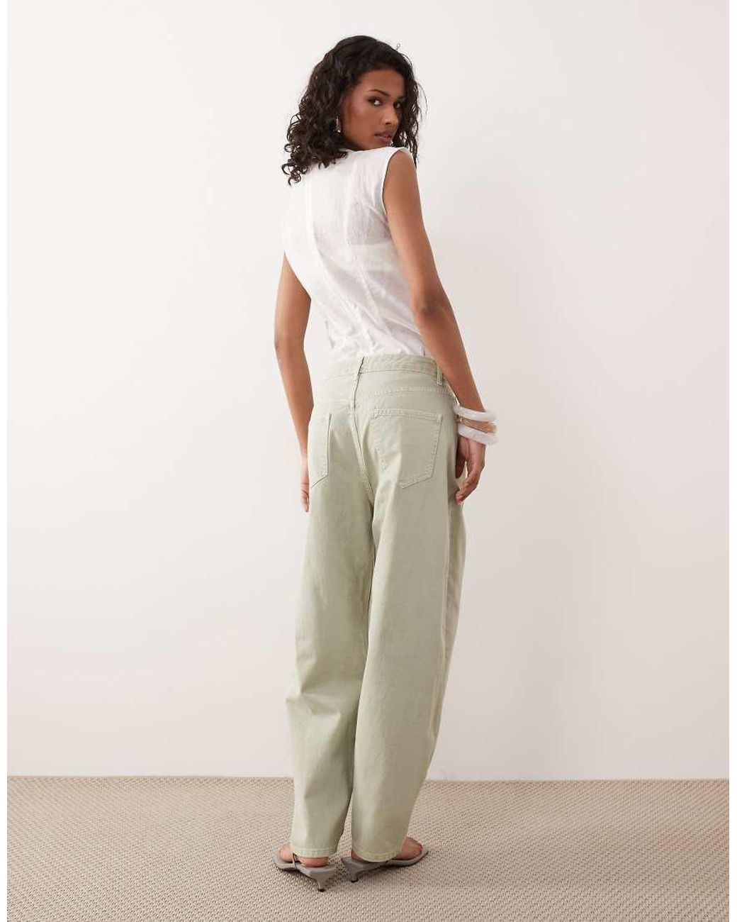 ASOS Natural Slim Barrel Jean