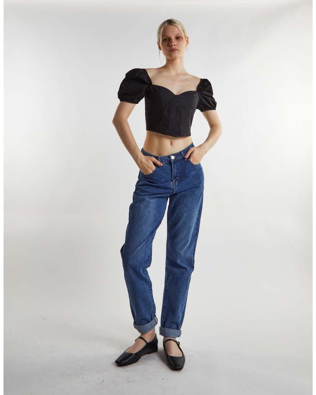 Glamorous Blue Scoop Neck Tops