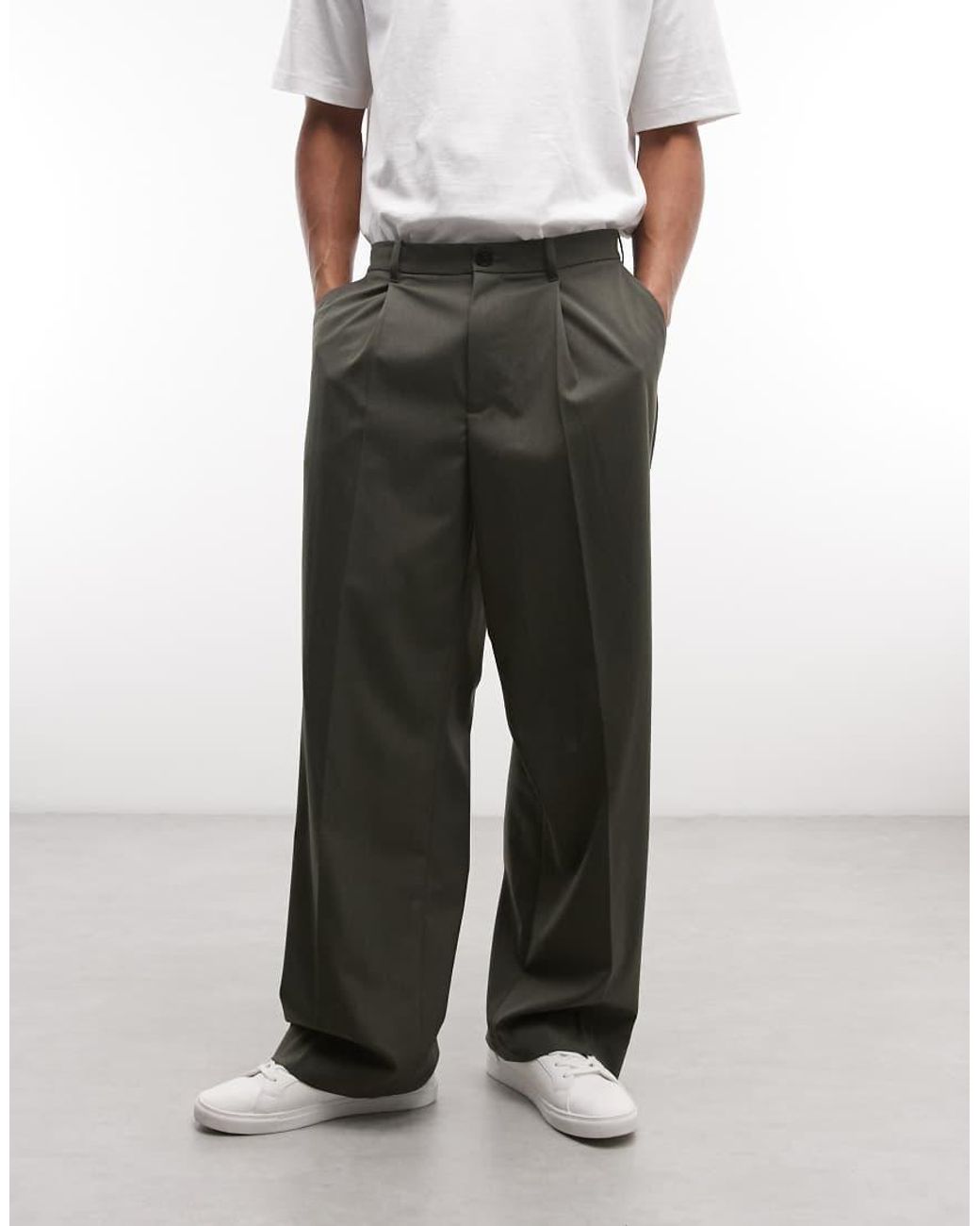Weekday Gray Loose Fit Tailored Trousers for men