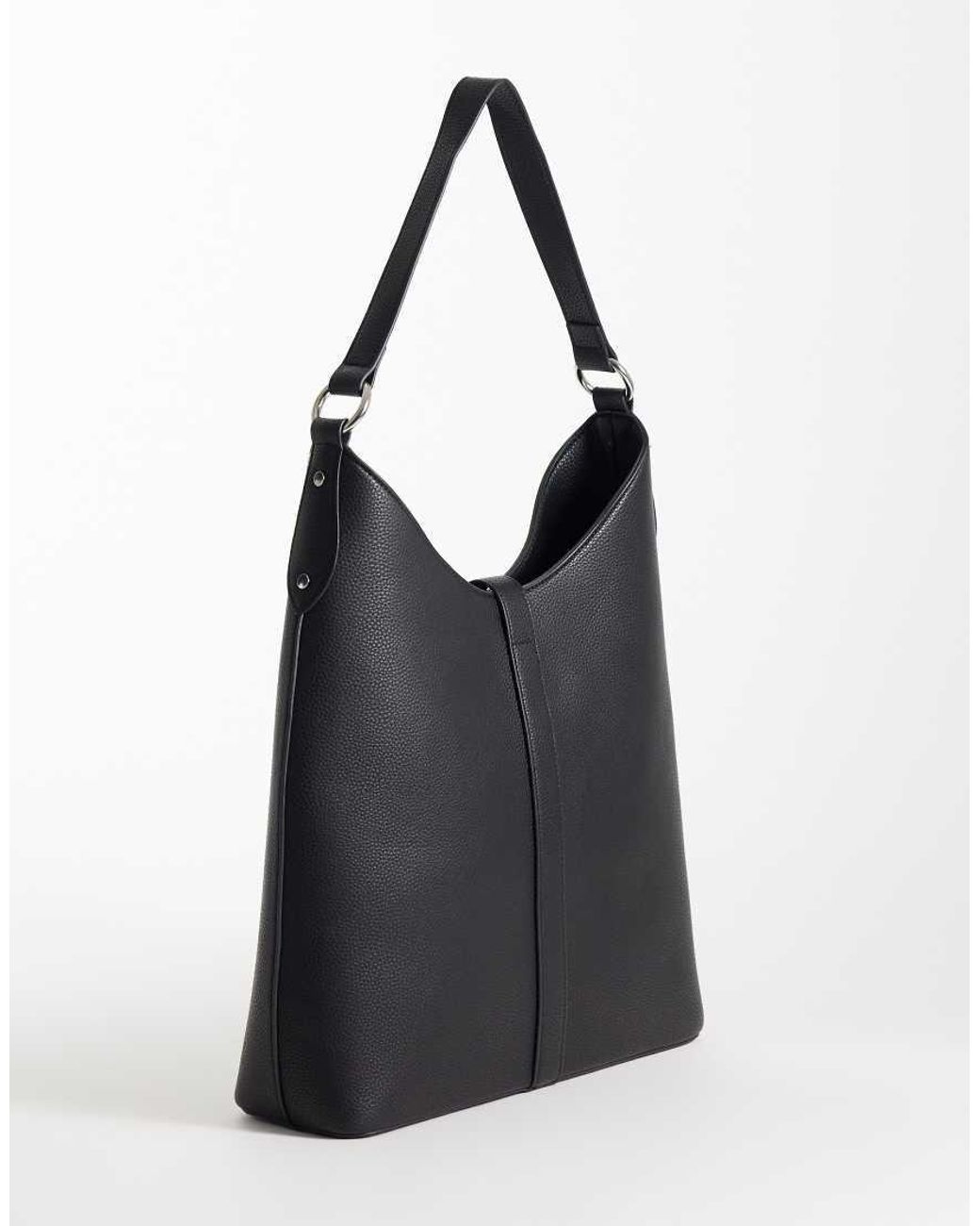 Abercrombie & Fitch Black Faux Leather Shoulder Bag With Hardware Detail