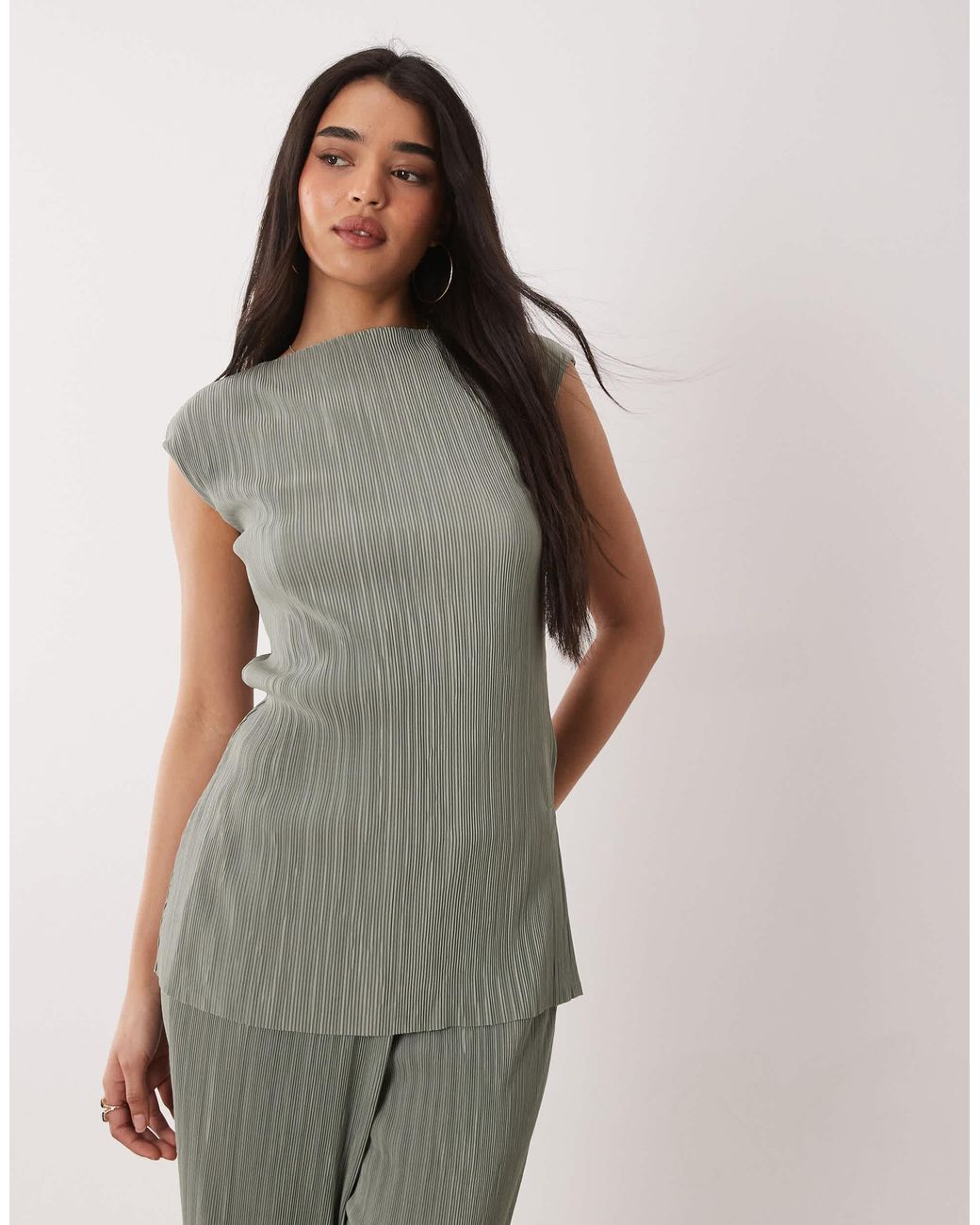Calvin Klein Gray Plissé Tunic