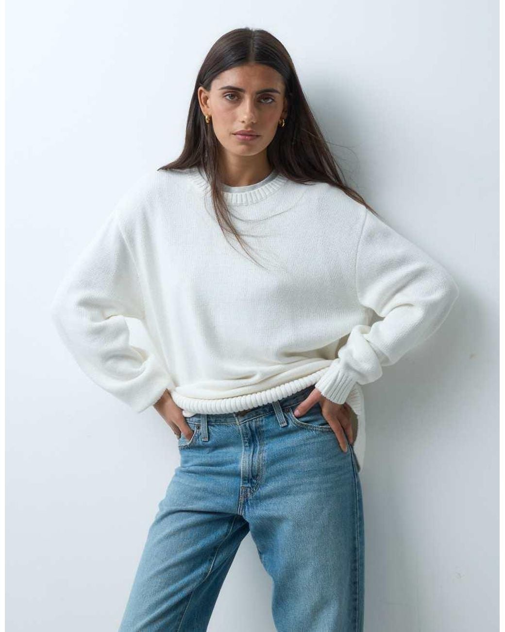 Hollister Gray Crew Neck Knitted Jumper