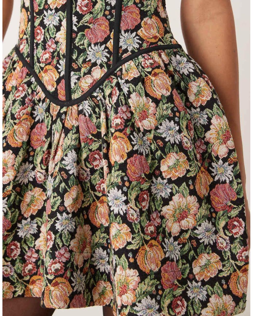 ASOS Natural Corset Sleeveless Mini Dress