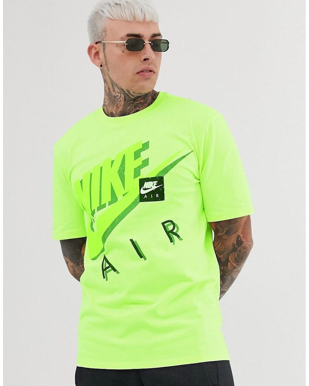 Nike Oversized Neon Logo T-shirt in Green for Men | Lyst Australia