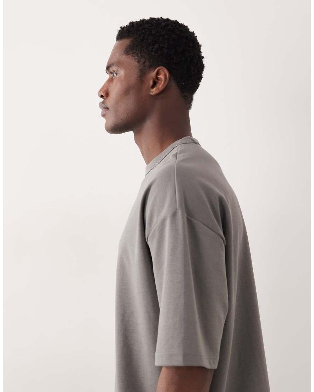 ASOS Gray Breathemax Heavyweight Oversized T-Shirt for men