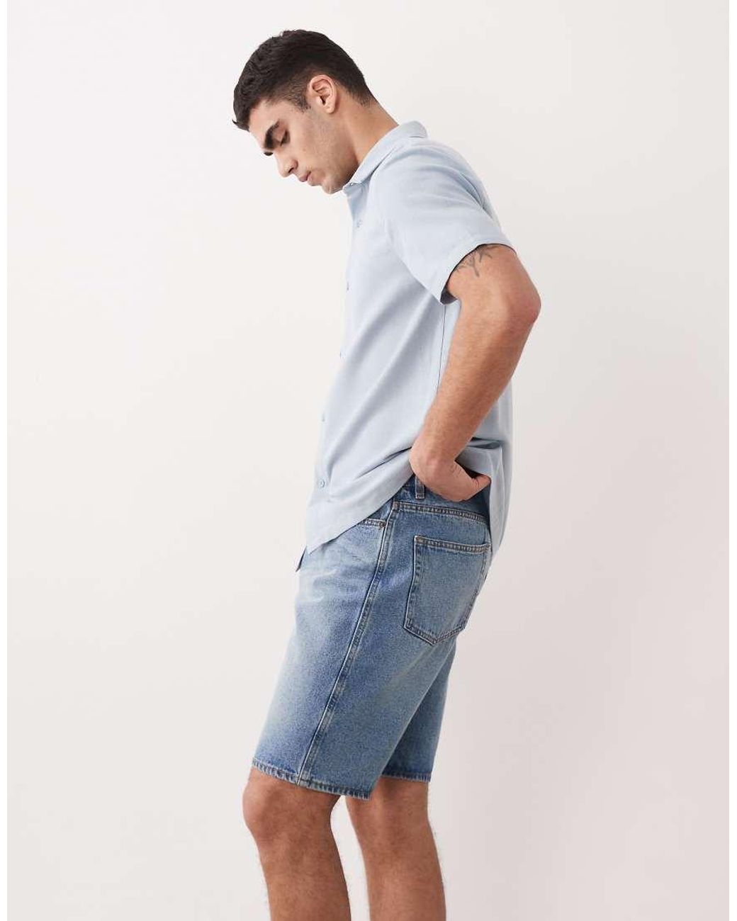 New Look Blue Bermuda Denim Shorts for men