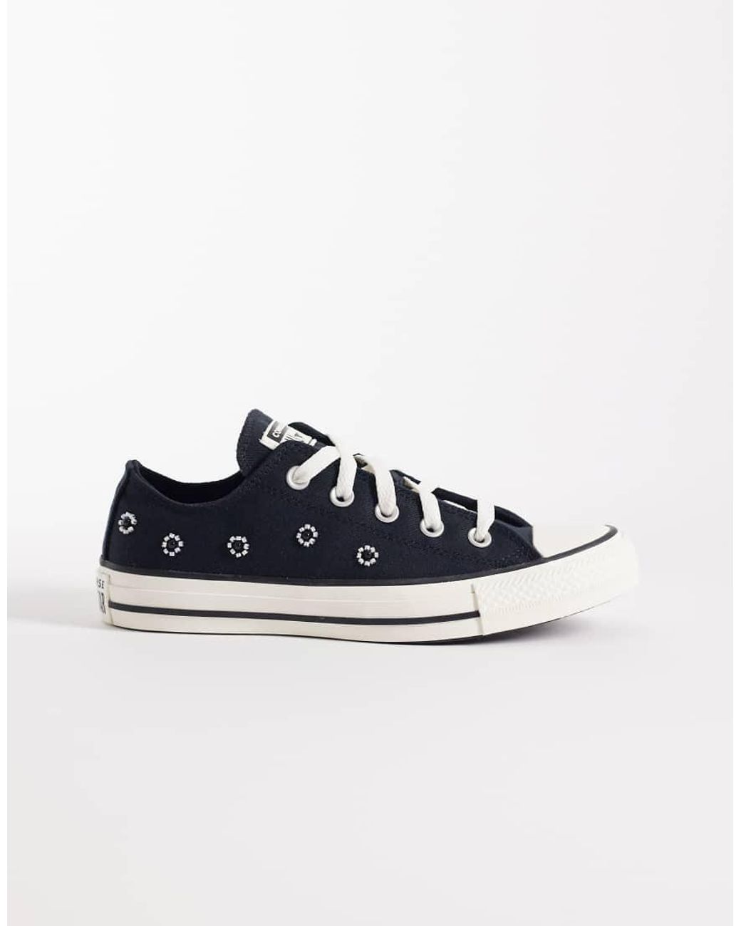 Converse Blue Chuck Taylor All Star Ox Trainers With Beading Detail