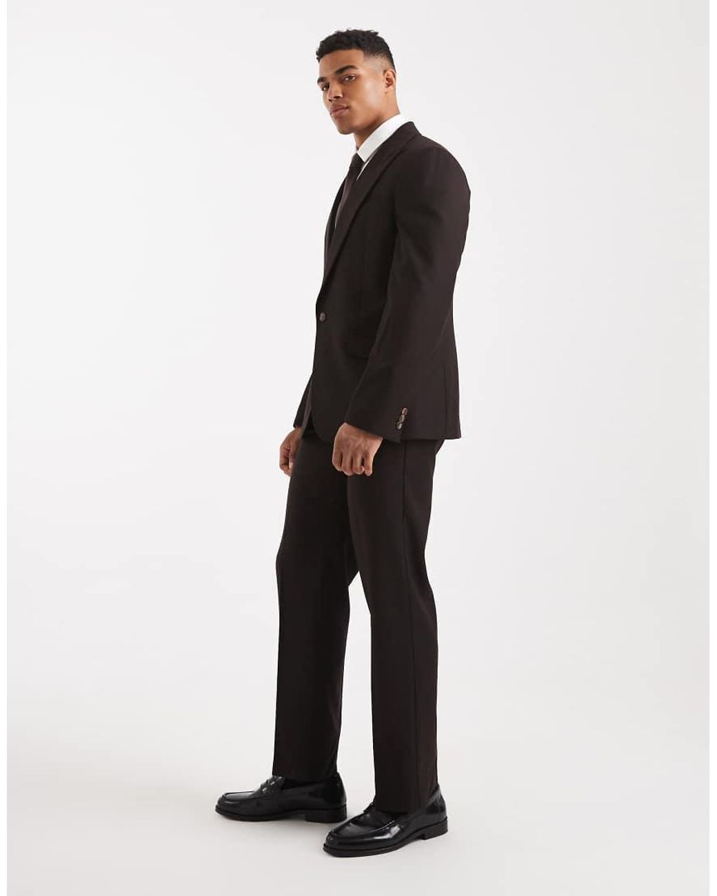 ASOS Black Straight Leg Suit Trousers for men