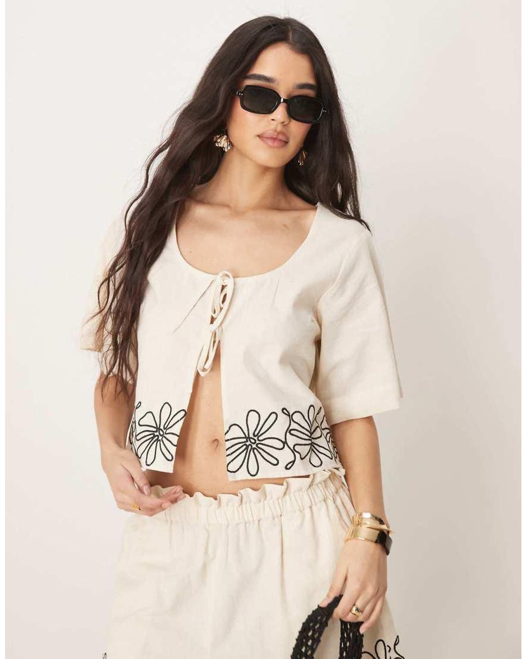 embroidered top asos