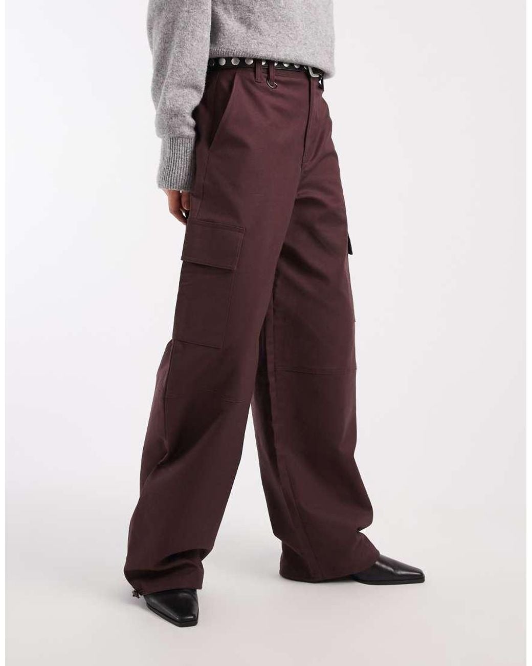 ASOS Red Balloon Pants With Utility Pocket Details