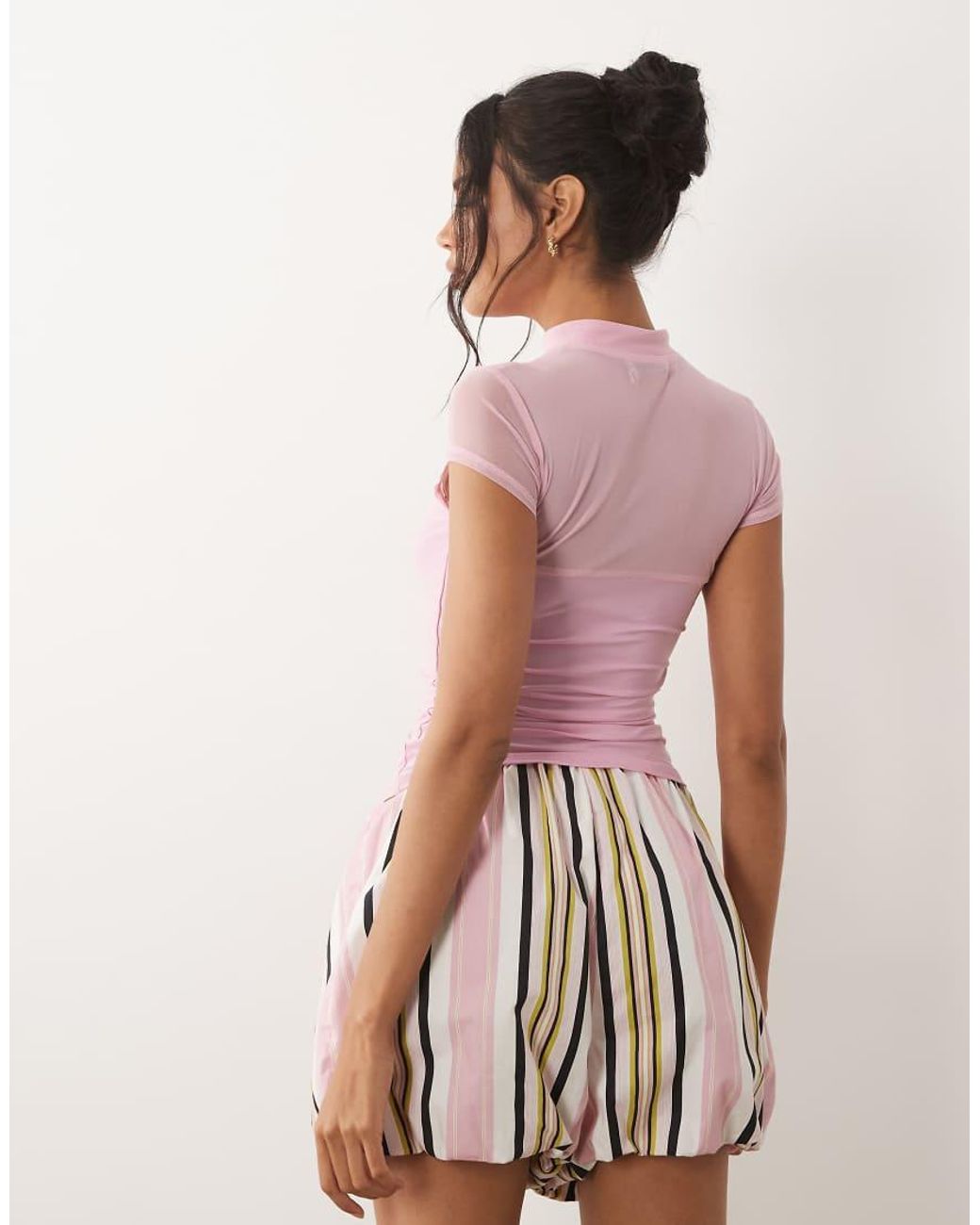 ASOS Pink Rouleau Loop Cut Out Top