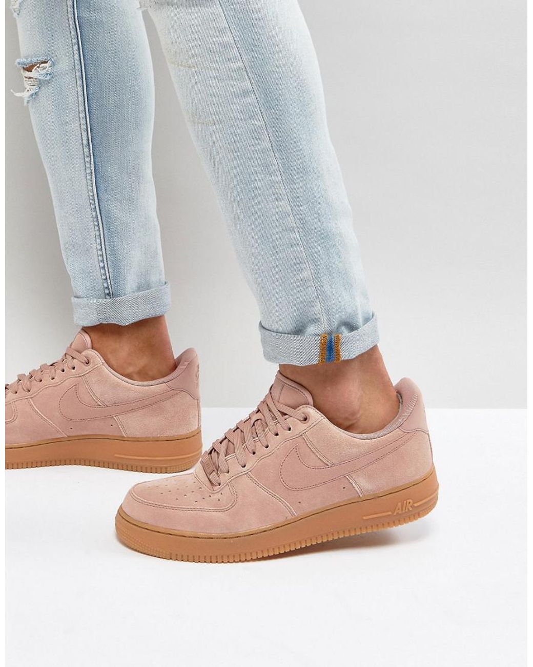 Nike Air Force 1 07 Lv8 Suede Trainers in Pink for Men | Lyst UK