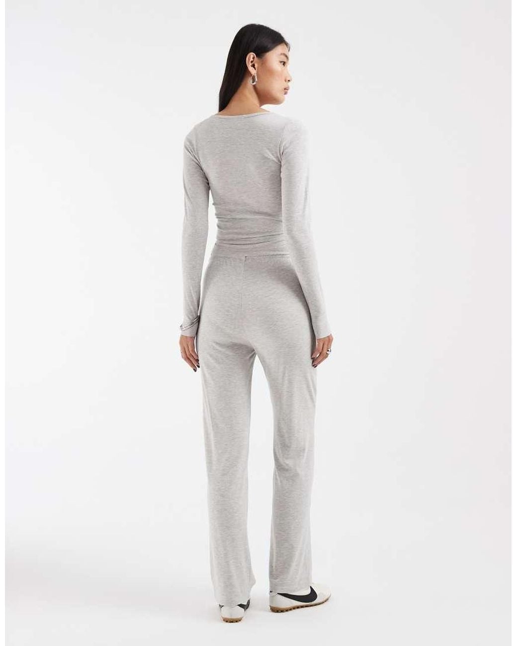 JJXX White Co-ord Rib Wide Fit jogger