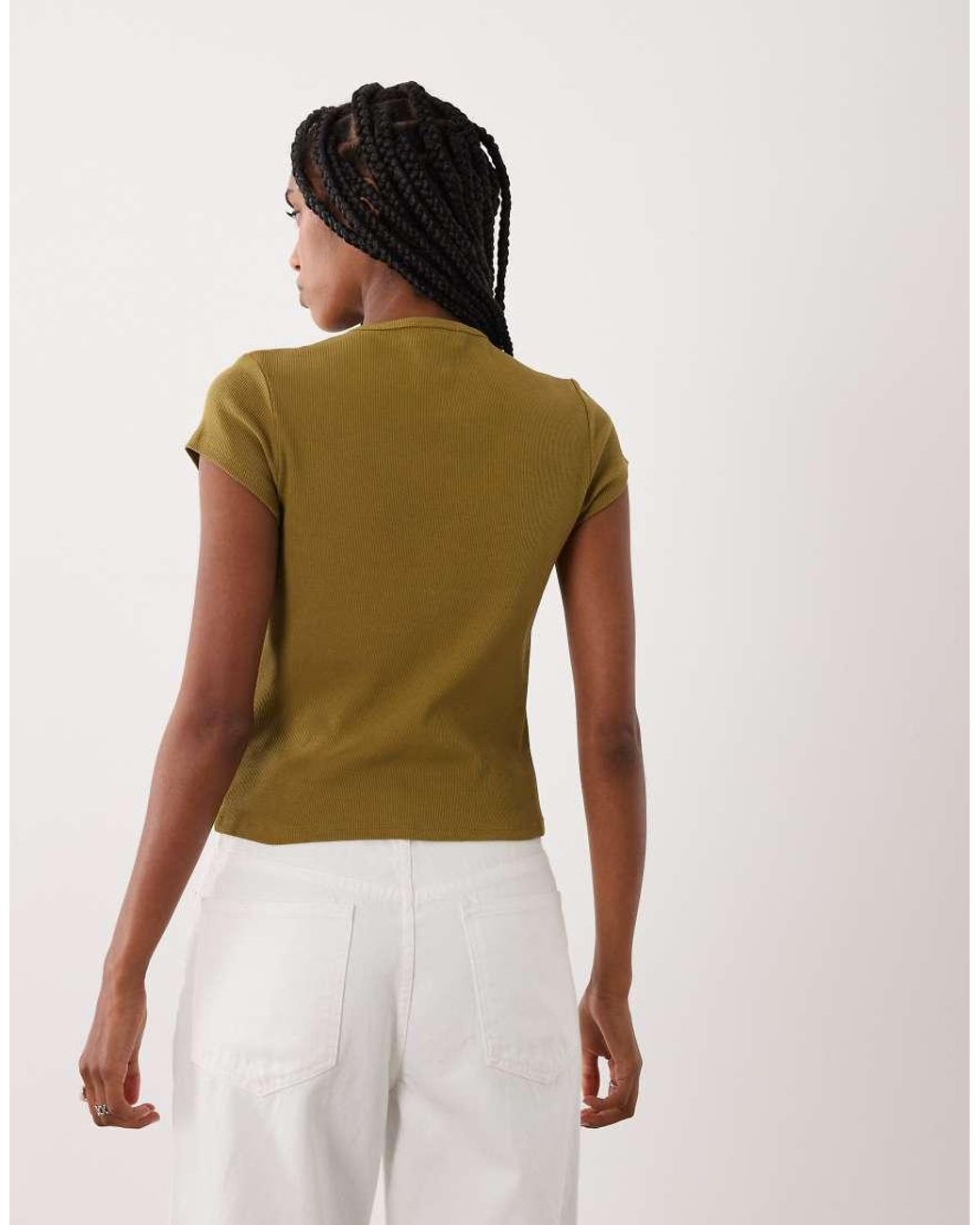 Miss Selfridge Brown Button Through Top