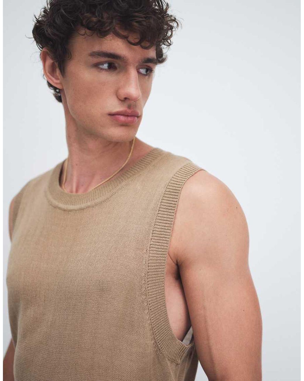 ASOS Green Relaxed Knit Lightweight Tank Top for men