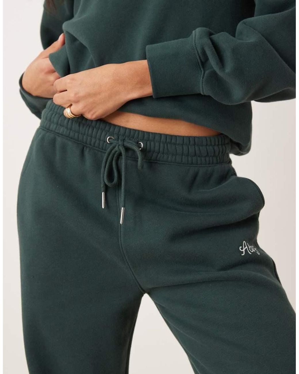 Abercrombie & Fitch Green Side Logo High Rise Relaxed Joggers Co-Ord