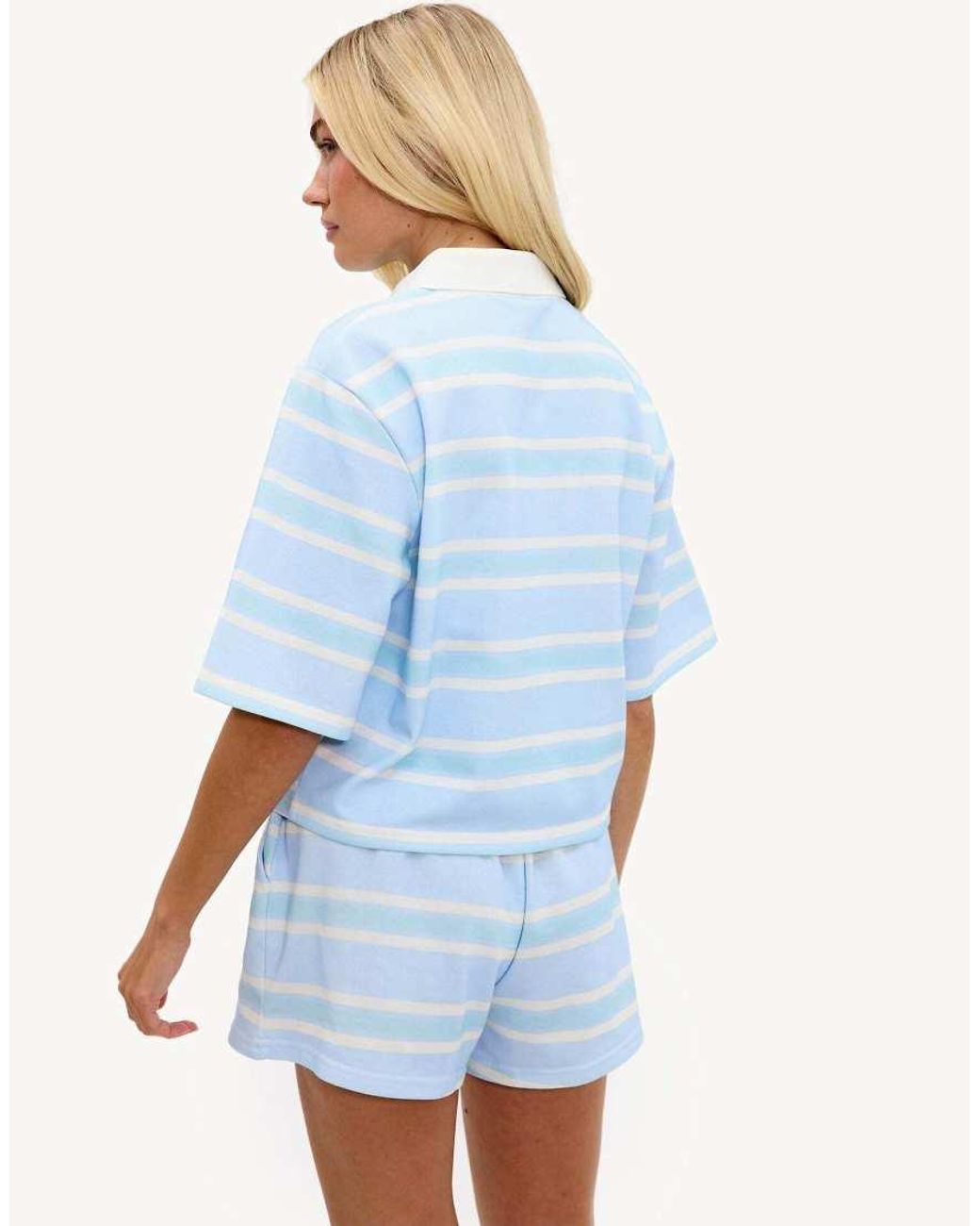 Loavies Blue Easy Does It Shorts With Stripes