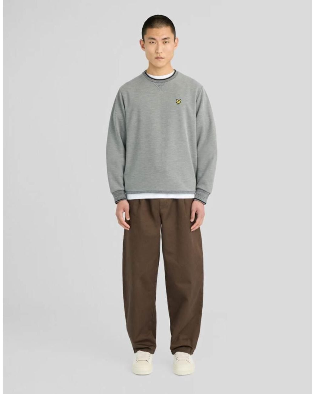 Lyle & Scott Gray Mid Layers Static Marl Interlock Sweatshirt for men