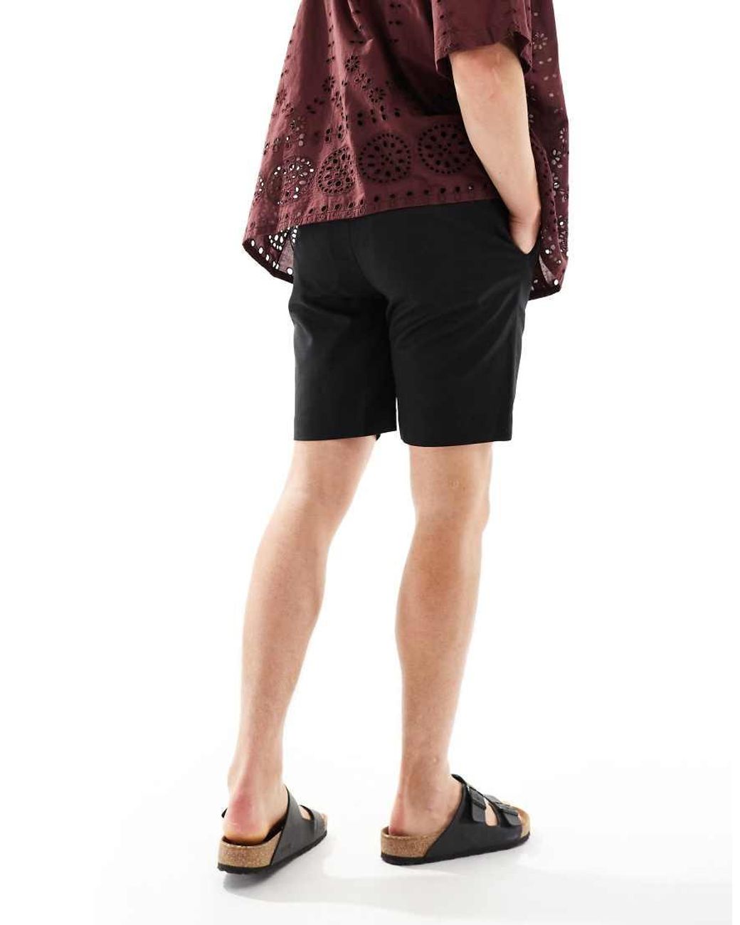 River Island Core Chino Shorts in Black for Men Lyst UK