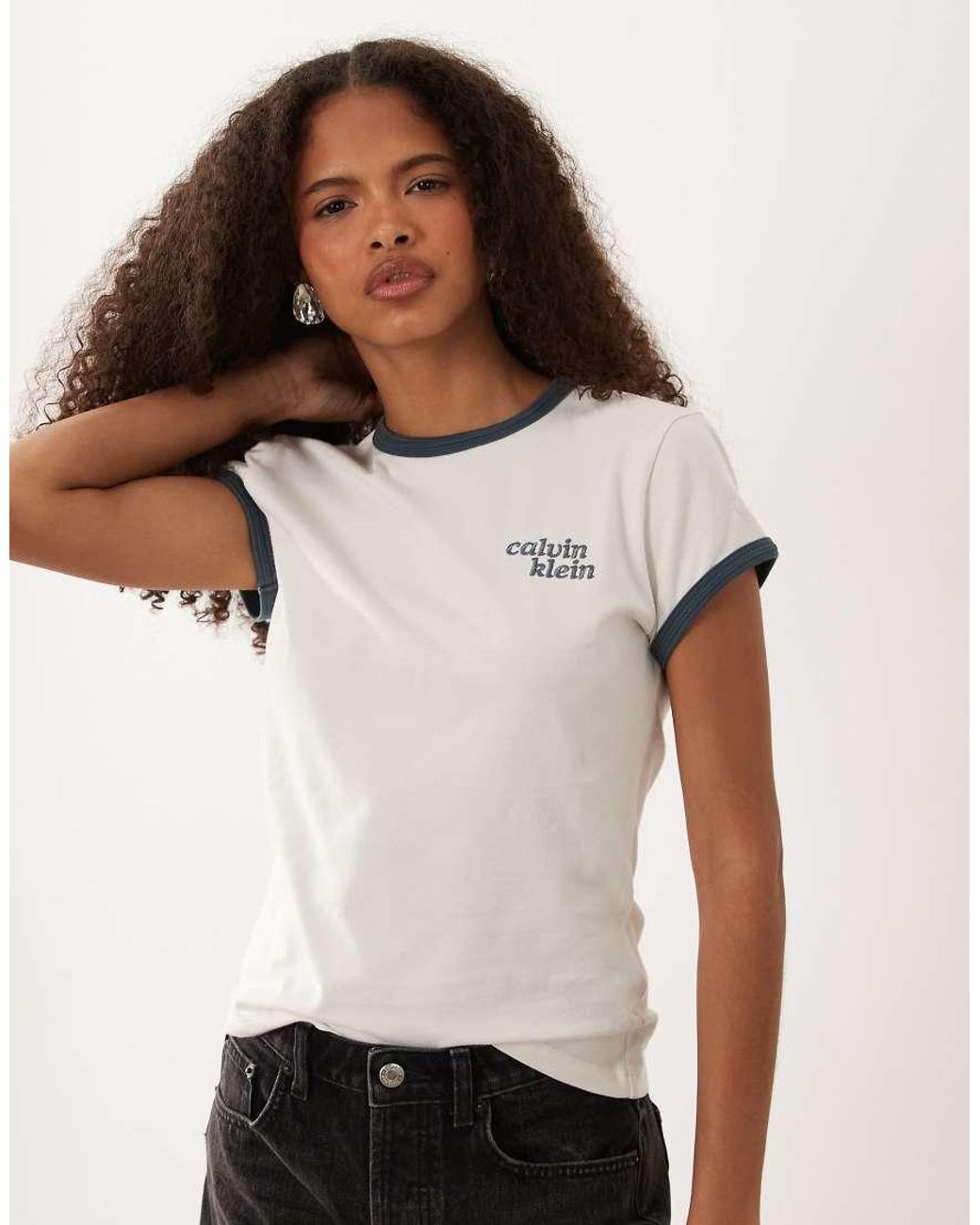 Calvin Klein Brown Slim Fit Ringer T-shirt