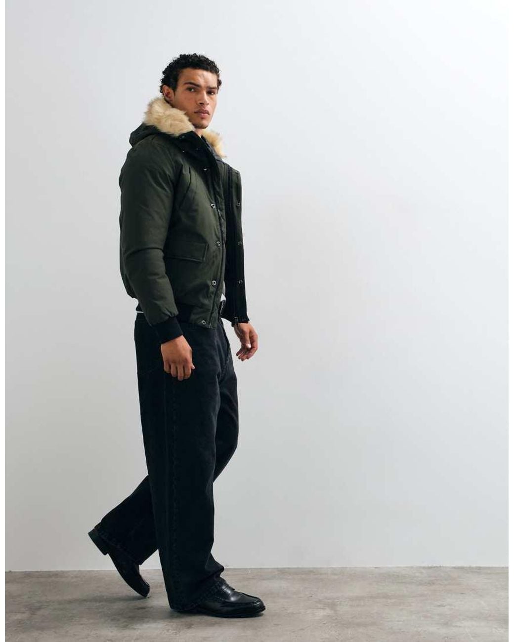 Schott Nyc Gewatteerde Cropped Parka in het White voor heren