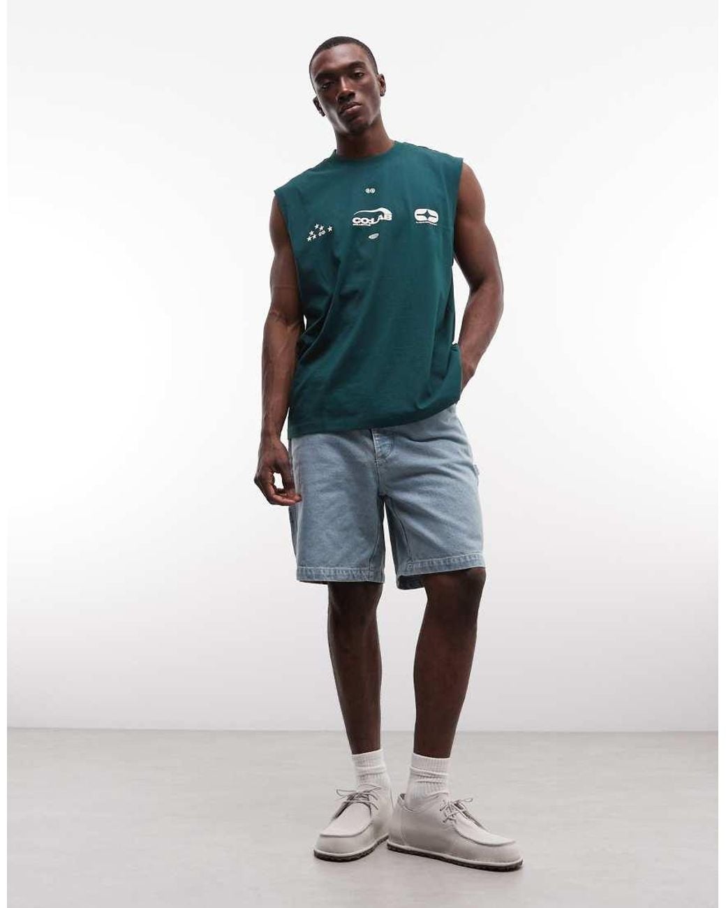 Deus Ex Machina Blue Big Fella Denim Shorts for men