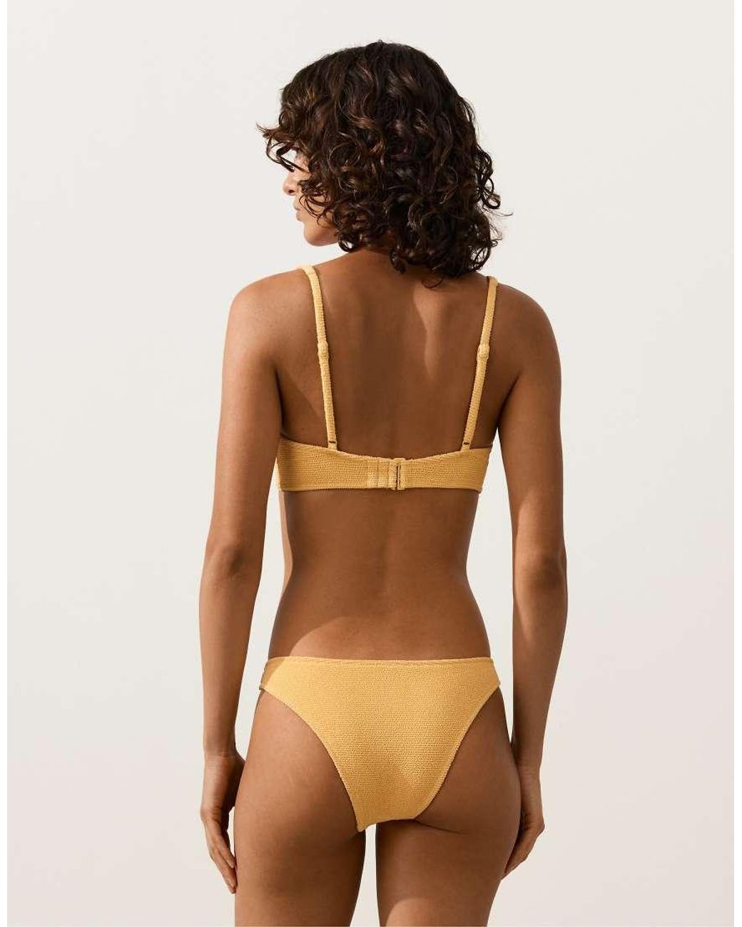 Oysho Brown Medium-coverage U-cut Crinkle Bikini Briefs
