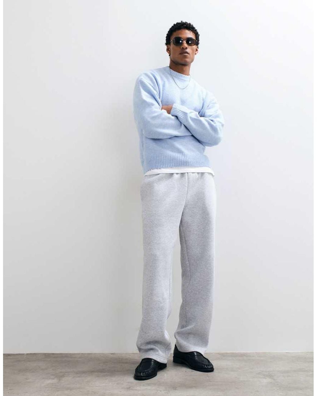 Cotton On Blue Box Fit Crew Knit for men