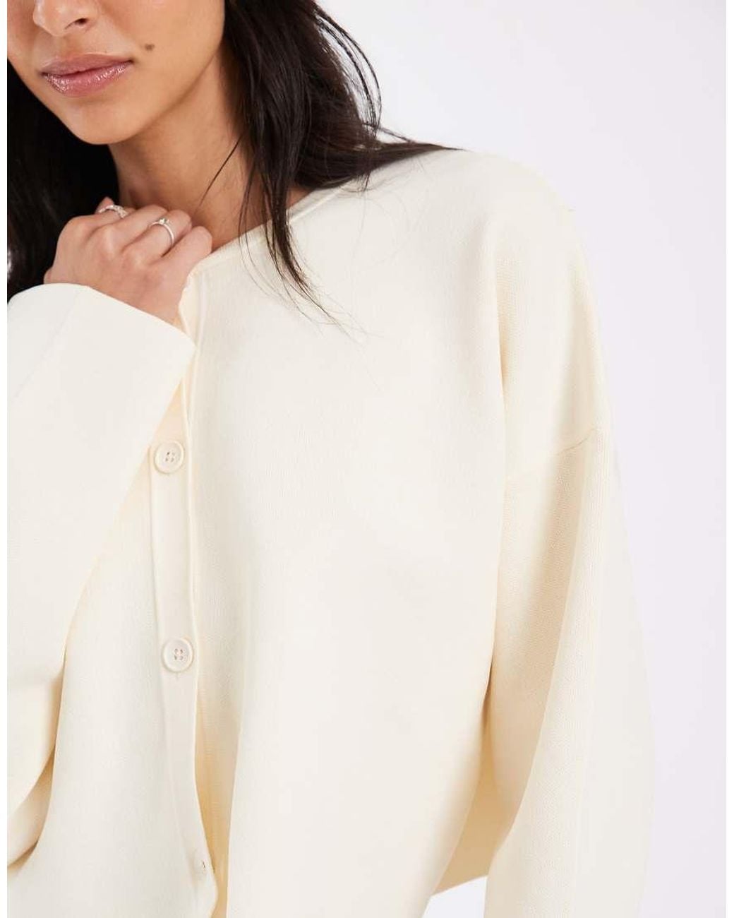 ASOS White Knitted Batwing Cardigan