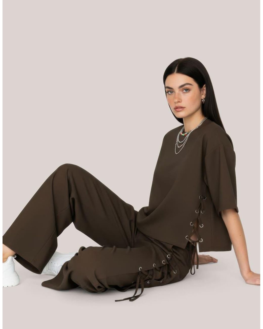 HYPEDROP Brown High Waisted Sweatpants