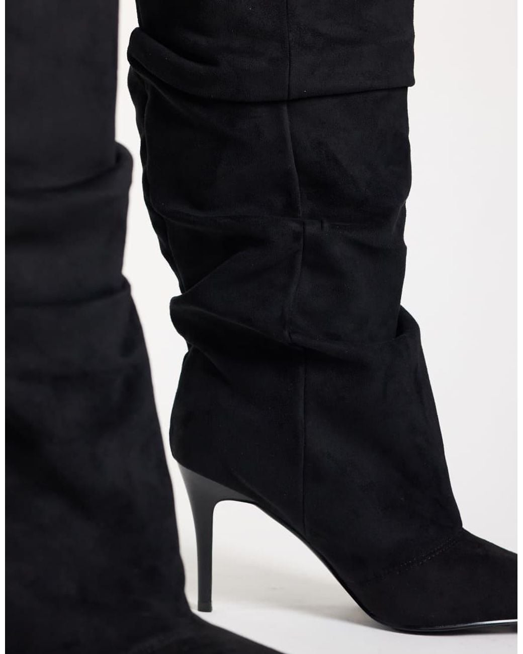 SIMMI Black Simmi London Reece Ruched Knee Boots
