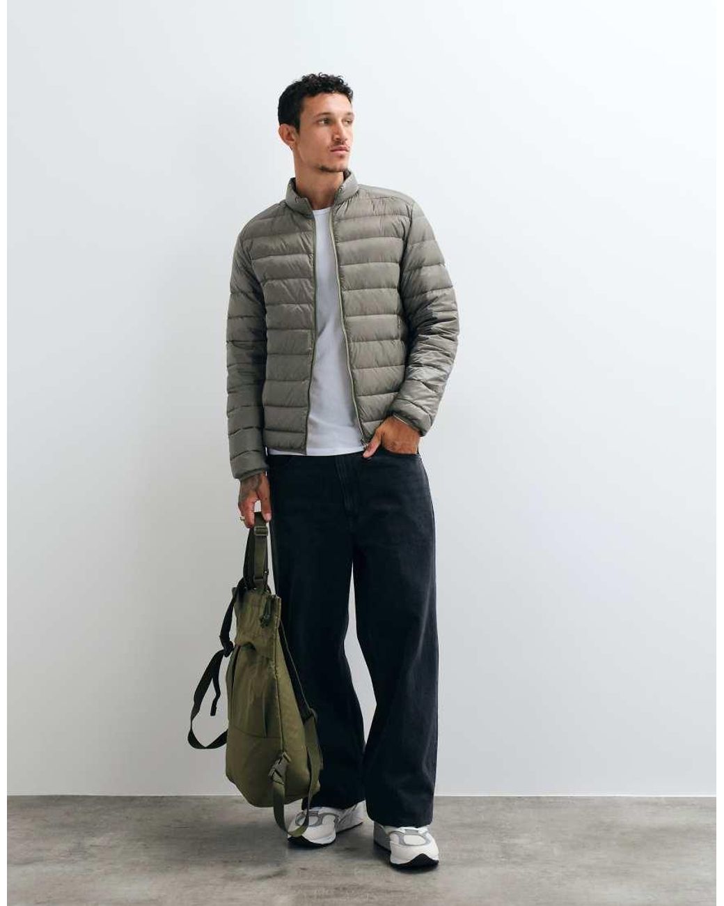 Jack & Jones Gray Down Puffer Jacket for men