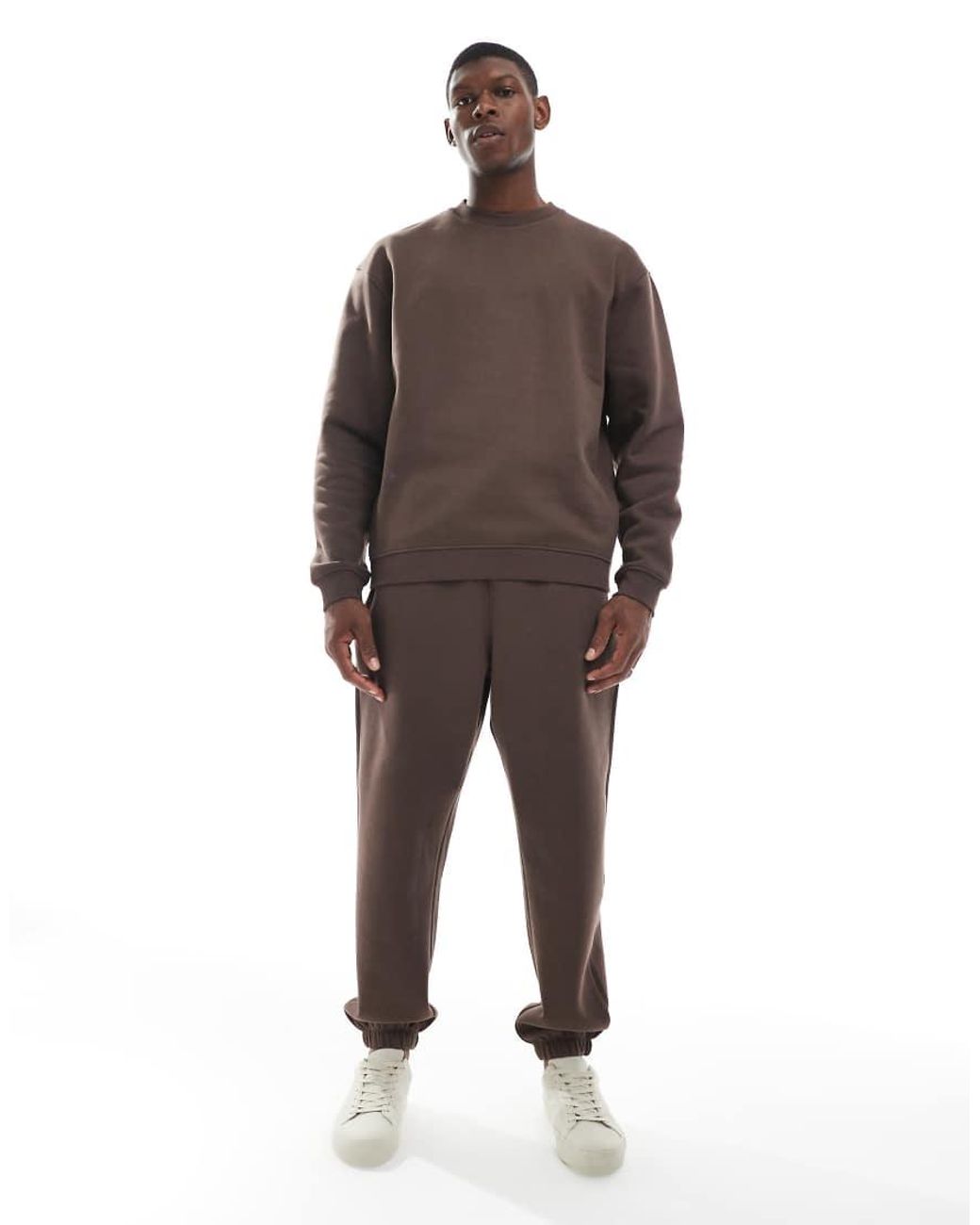 ASOS Brown Essentials Relaxed Fit Sweatshirt for men