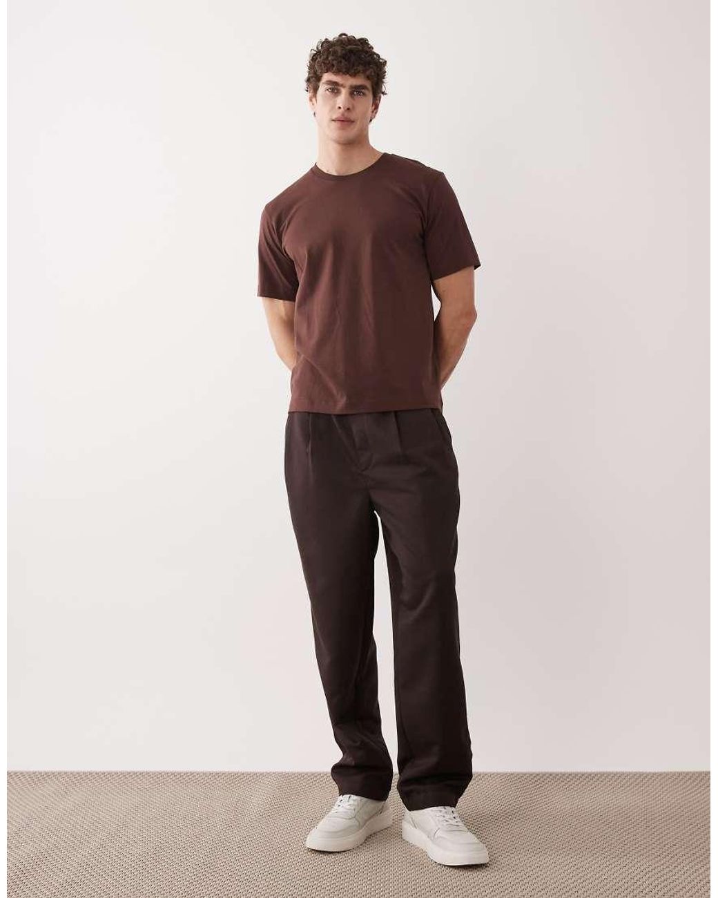 ARKET Brown Midweight Jersey T-shirt for men