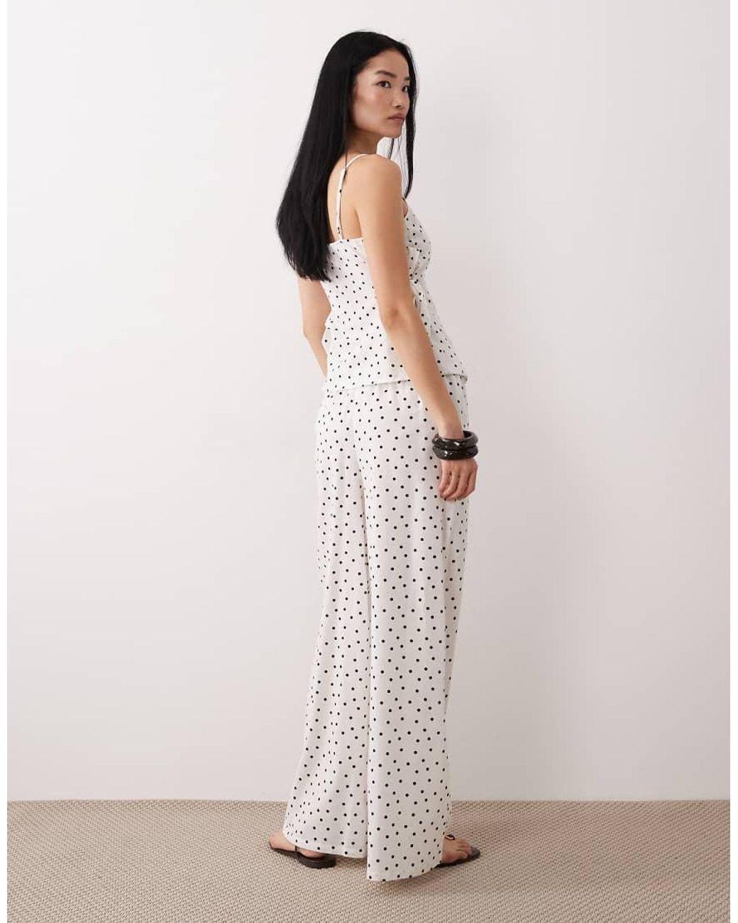 Wednesday's Girl Natural Tie Up Wide Leg Pants