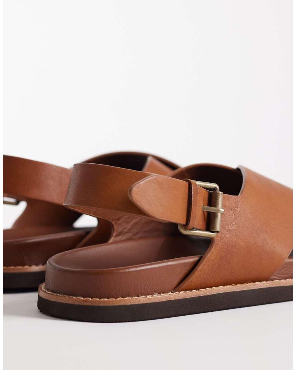 Polo Ralph Lauren Brown Zane Leather Sandals for men