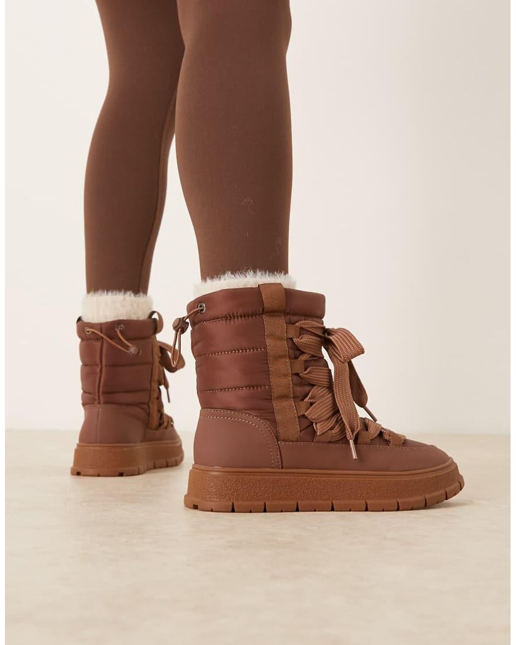 ASOS Blue Arrow Nylon Lace-up Snow Boots