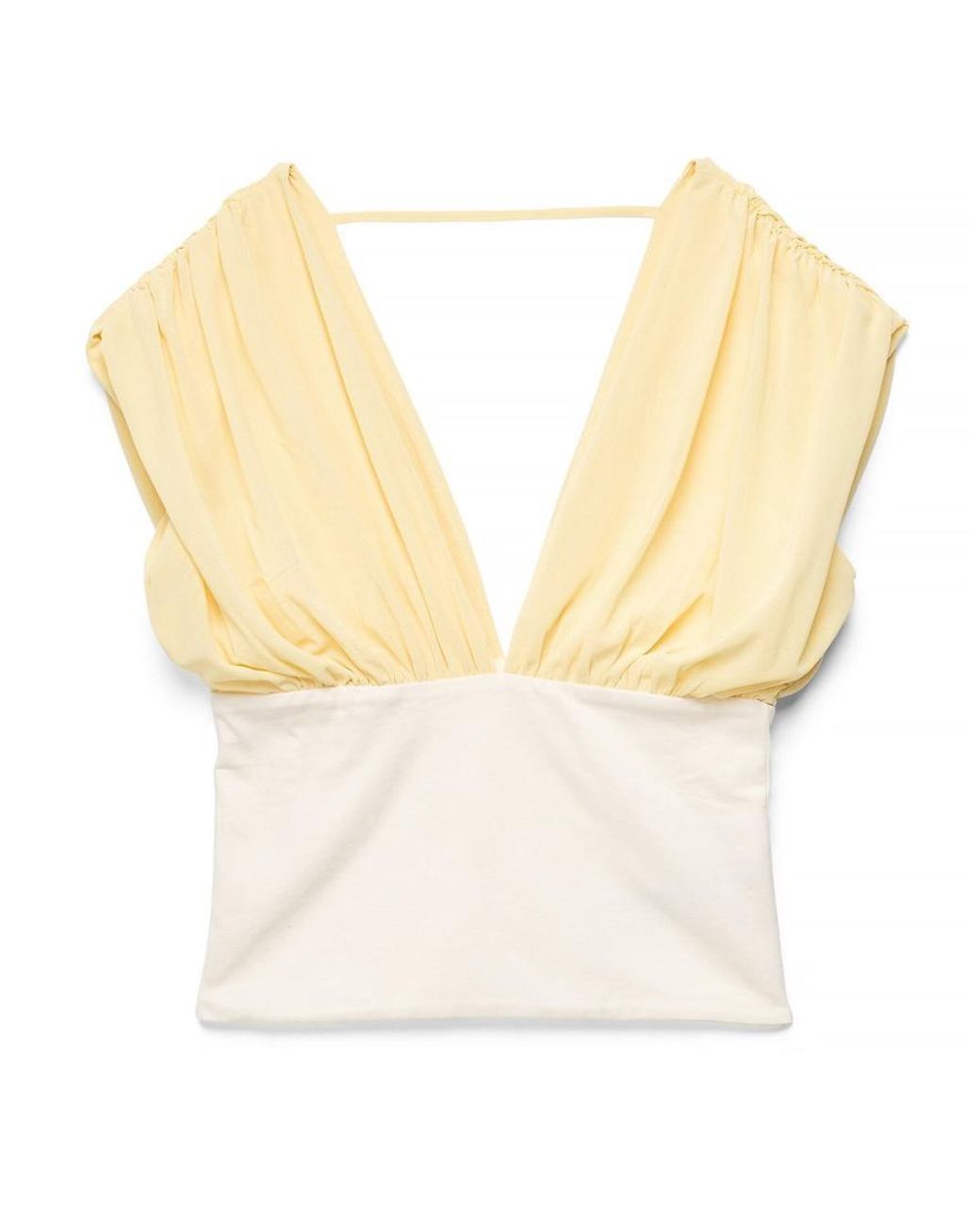 NA-KD White V Neck Top
