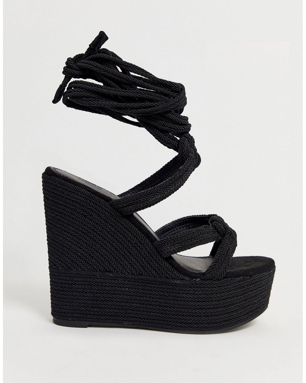 wide black wedges