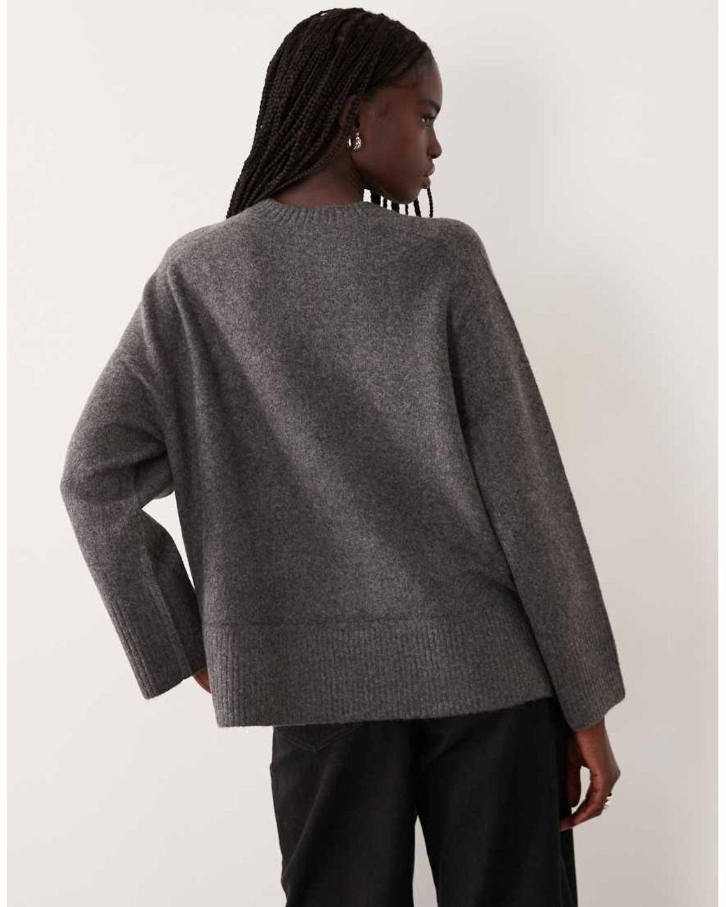 ASOS Black Raglan Oversized Jumper With Side Splits