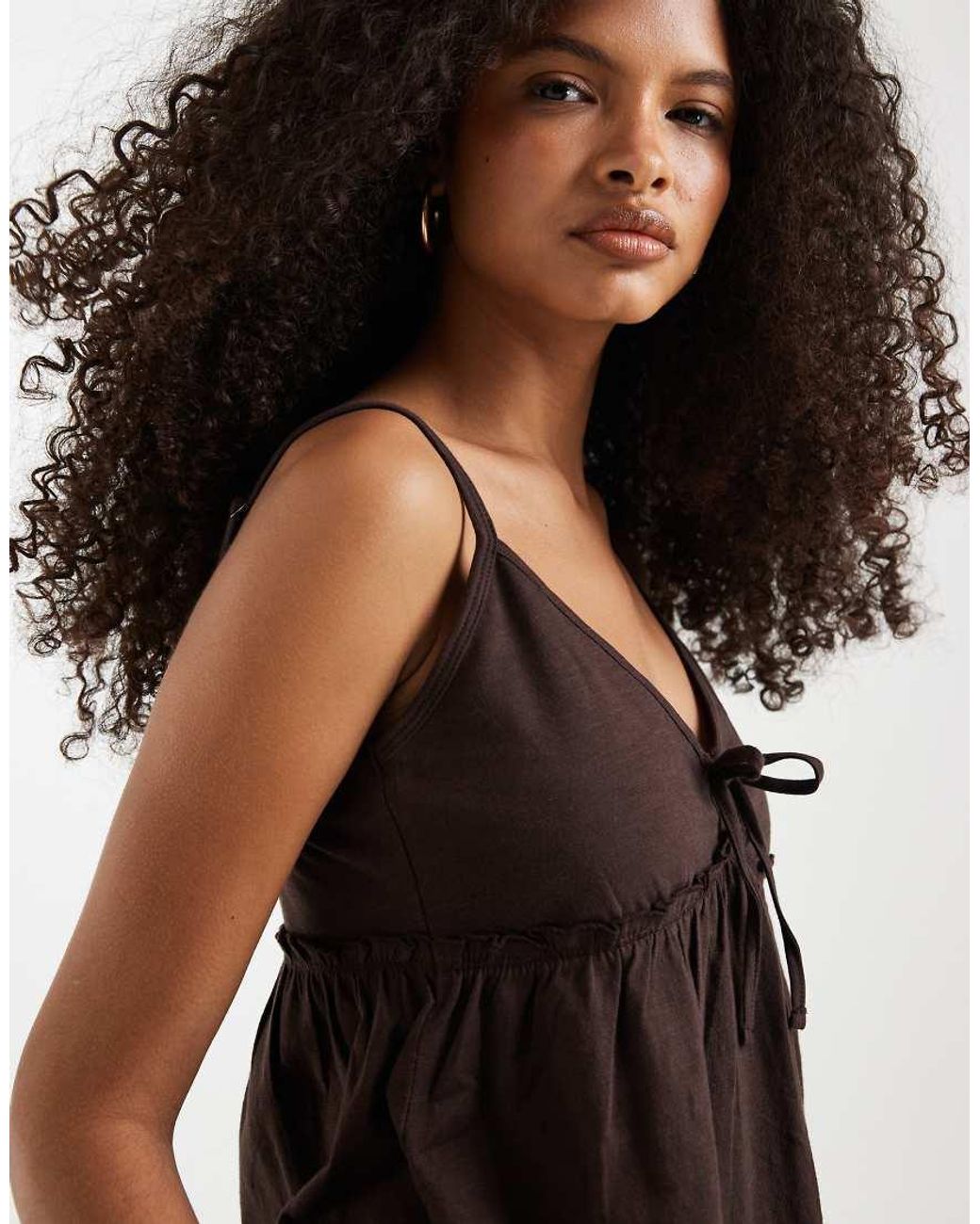 Hollister Black Tie Front Babydoll Cami Top