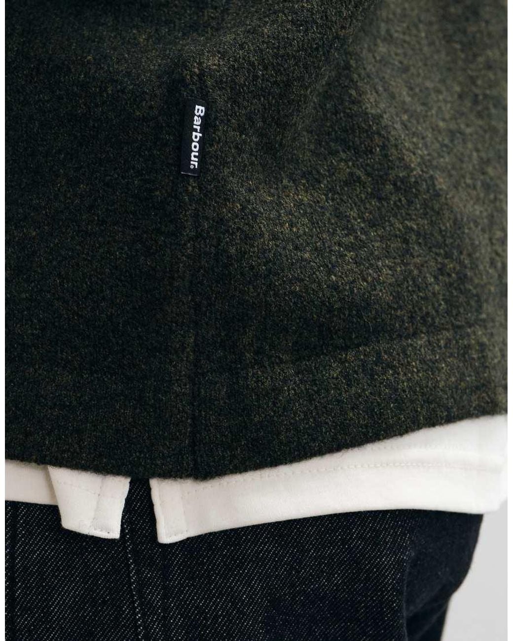 Barbour Black Bearsted Knitted Half Zip Polo Shirt for men