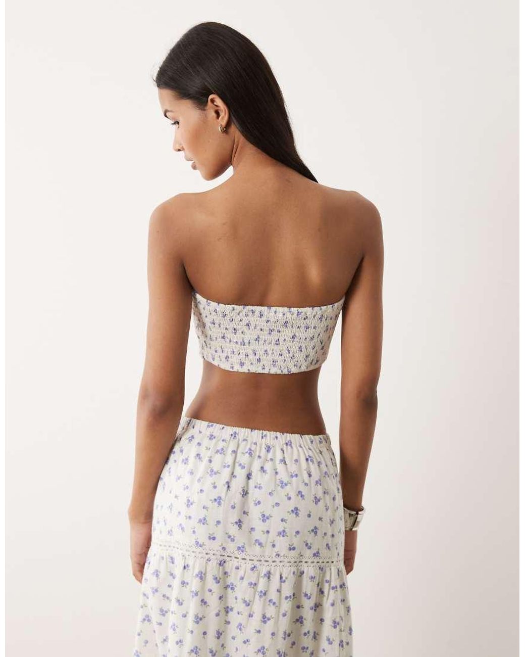 Wednesday's Girl Natural Shirred Bandeau Top